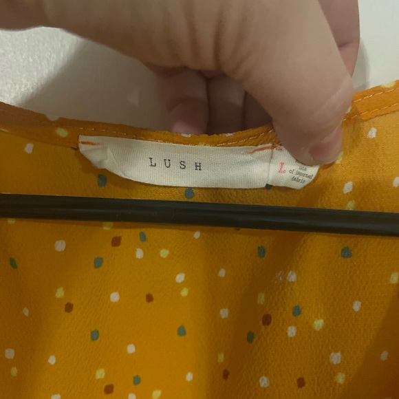 Lush Drop Waist Yellow Dress with Rainbow Polka Dots - Picture 4 of 4